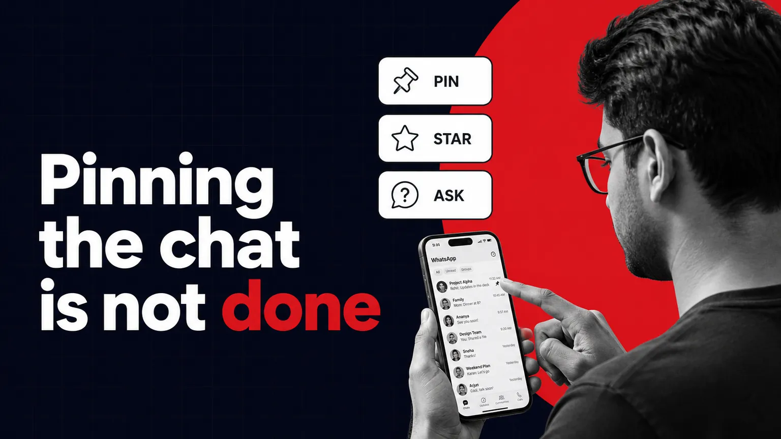 Pinning the chat is not done