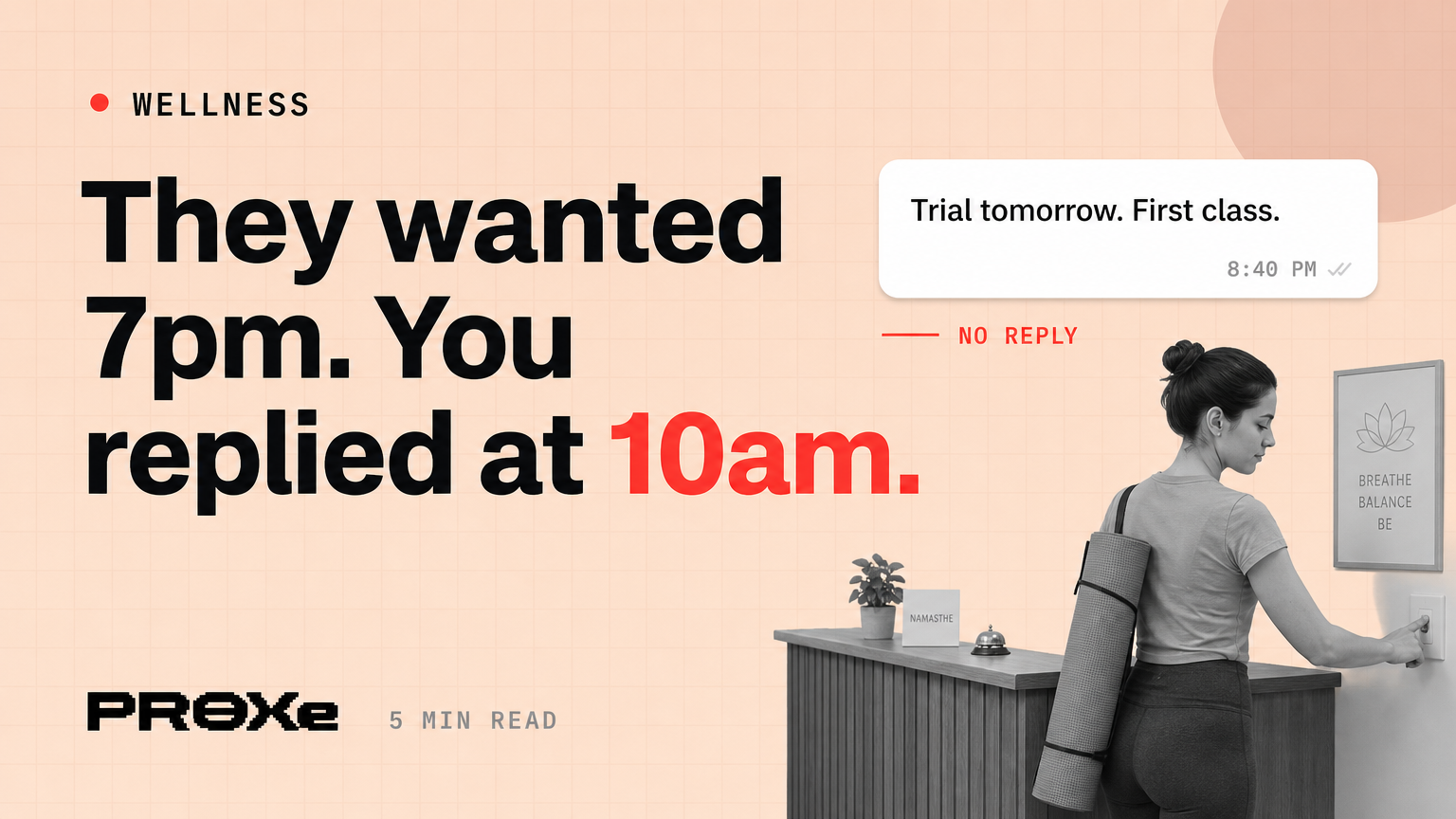 They wanted 7pm. You replied at 10am. The other studio got the booking.